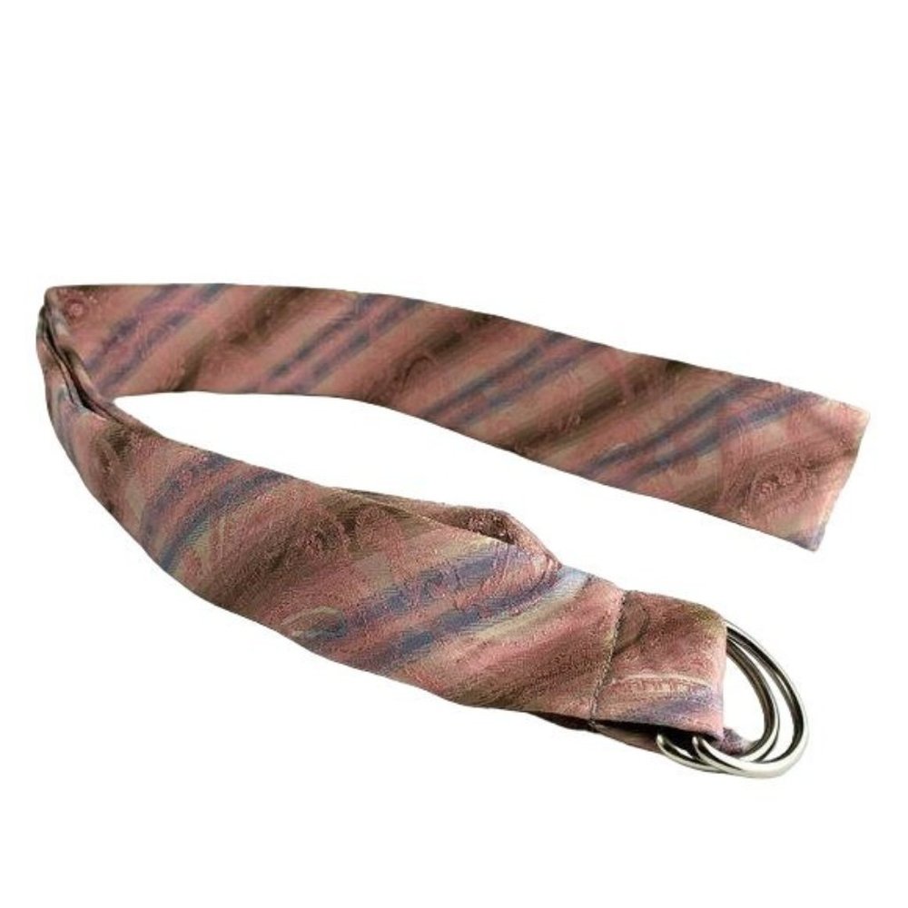Italian UMO LORENZO belt paisley pink fabric sash fashion Italy Designer Unique - Picture 7 of 9